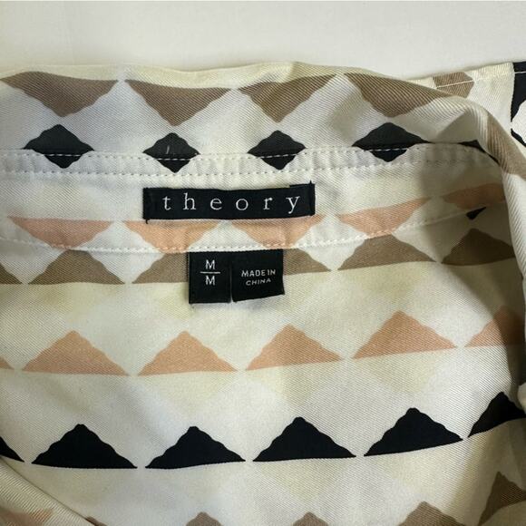 Theory Women’s Geometric Print Button-Down Shirt Size M - Picture 9 of 11